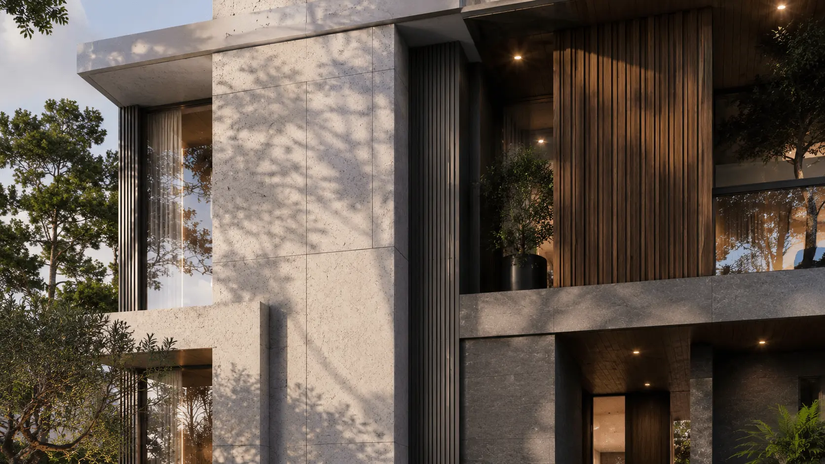 Facade material study render