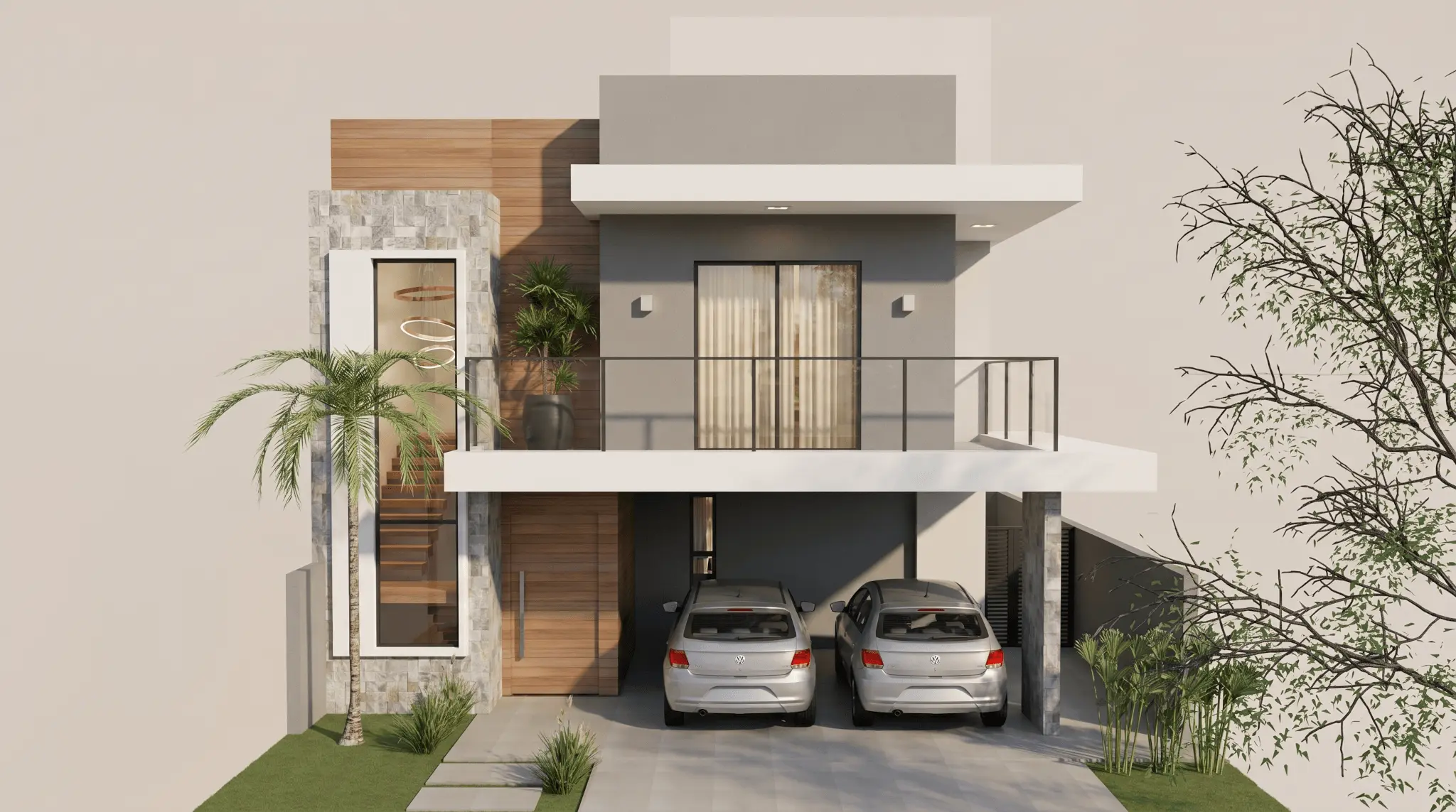 Photorealistic architectural exterior render