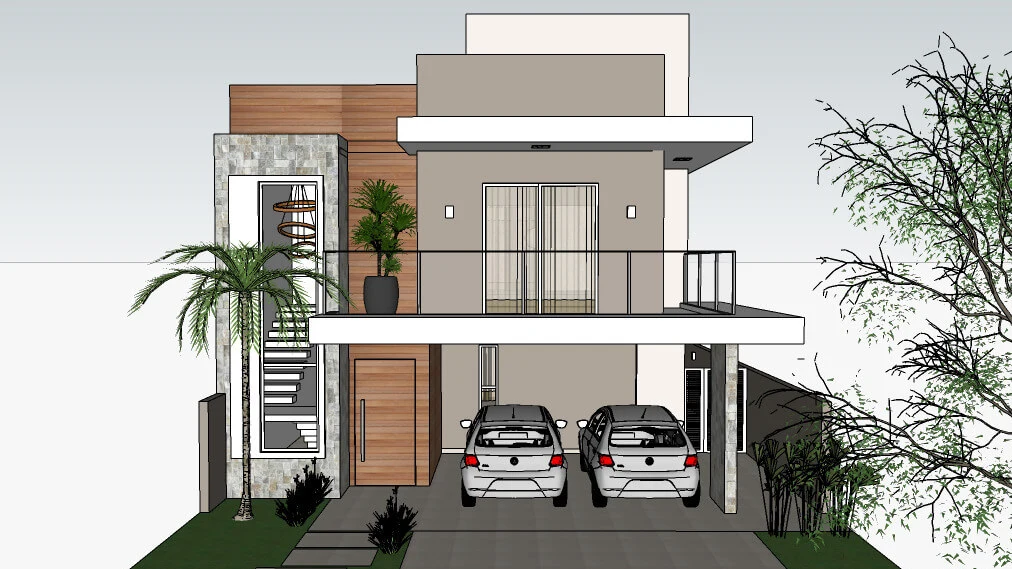 SketchUp wireframe model