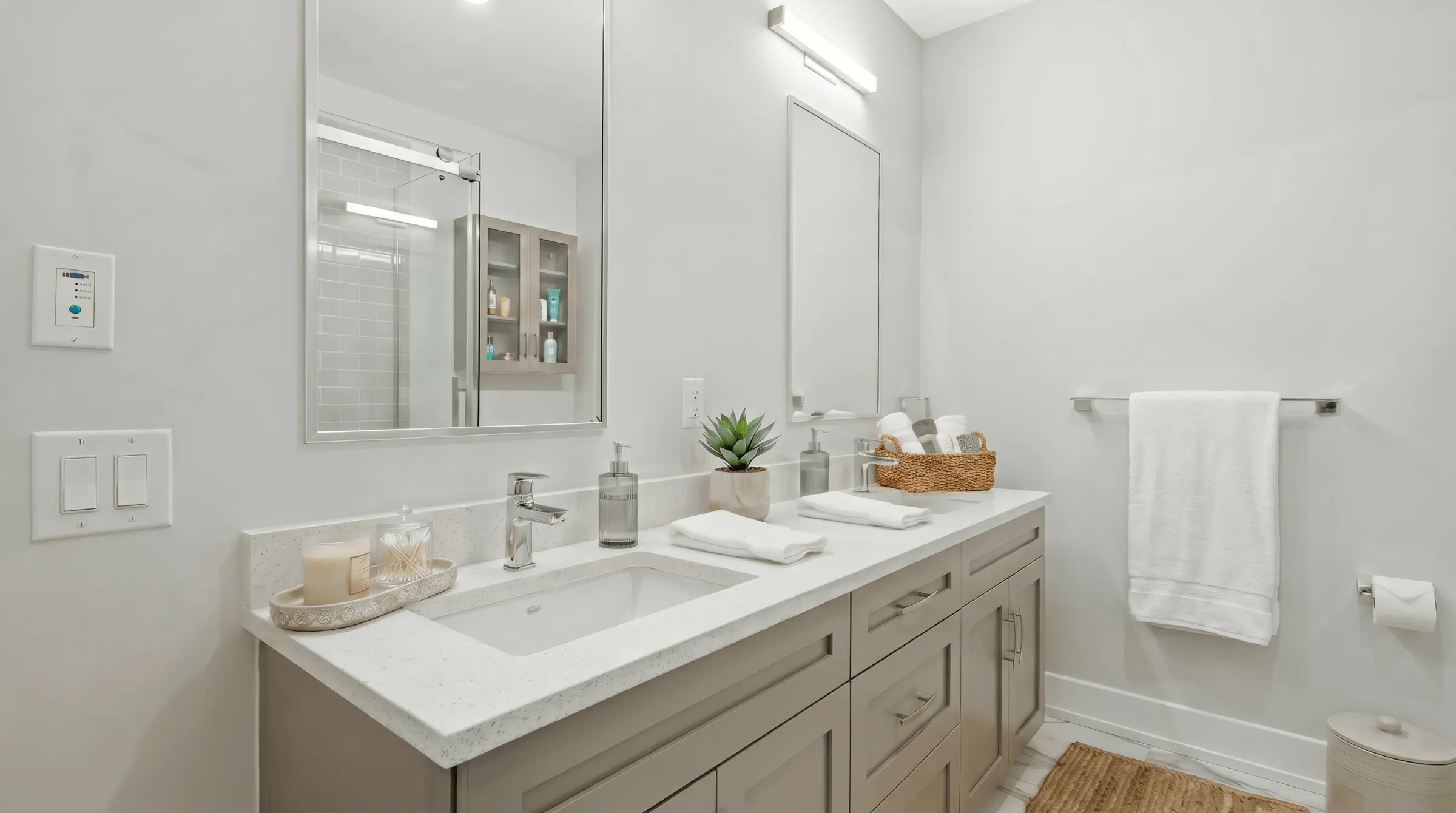 Staged bathroom for listing