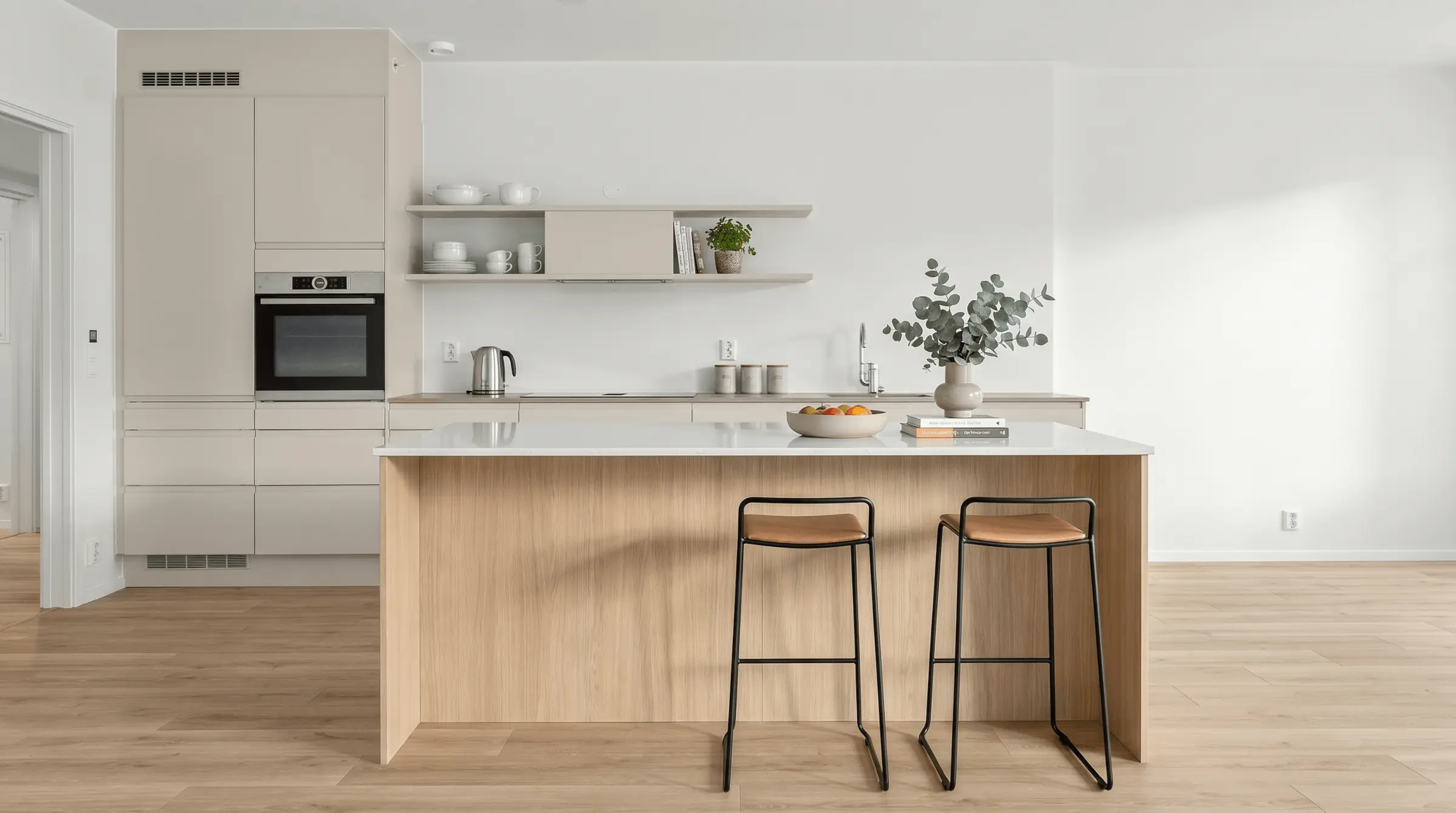 Staged modern kitchen for listing
